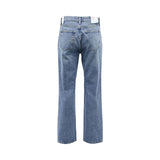 GOLDE mid-rise straight-leg jeans in a faded medium blue wash called Disorder.