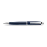 Aigner Albano luxury ballpoint pen with a textured navy blue metal barrel, silver-toned hardware, and Aigner branding.