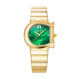 Aigner Materadia Ladies Green MOP Dial Gold Tone Watch