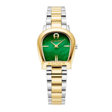 Aigner Alessandria Ladies Green Dial Stainless Steel Silver Gold Plated Watch