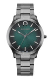 Aigner Treviso Tre Men's Swiss Made Gunmetal Stainless Steel Watch with Concentric Emerald Green Dial