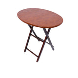 Artisan Oval Shape Picnic Table Brown Leather