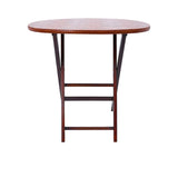 Artisan Oval Shape Picnic Table Brown Leather