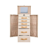 Artisan Cream Knitted Beige Jewelry Cabinet