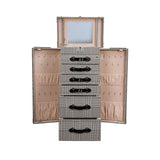Artisan Bird Pattern Black Jewelry Cabinet