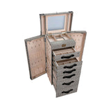 Artisan Bird Pattern Black Jewelry Cabinet