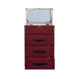 Artisan Jewelry Square Pattern Burgundy Armoire