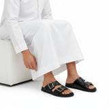 Alohas Men's Alba Leather Double-Strap Buckle Sandal