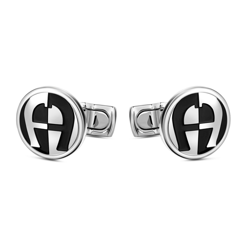 Aigner Mano Fashion stain less steel and Black Cufflink – Blue Salon