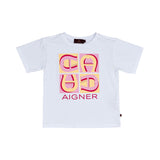 Aigner Kids Girl's White Pink Set T-Shirt & Trouser