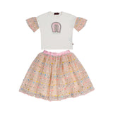 Aigner Kids Girl's White Set T-Shirt & Skirt