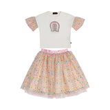 Aigner Kids Girl's White Set T-Shirt & Skirt