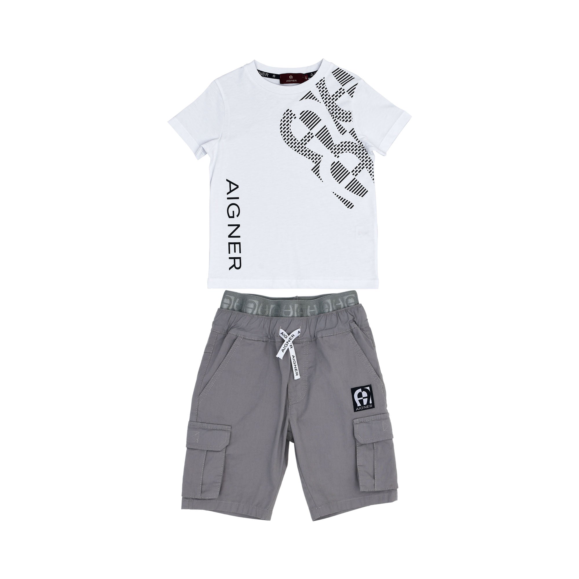 Aigner Kids Boy's White & Grey Set of T-Shirt & Bermuda | GCC | Kids and Teens | Kids and Teens Boy Sets | Kids and Teens Sets | Kids Boys (3 YRS -16 YRS) | Kids Clothing | Kids Fashion | Kids Teen Collection | Sets Aigner Kids Boy's White & Grey Set of T-Shirt & Bermuda | GCC | Kids and Teens | Kids and Teens Boy Sets | Kids and Teens Sets | Kids Boys (3 YRS -16 YRS) | Kids Clothing | Kids Fashion | Kids Teen Collection | Sets