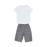 Aigner Kids Boy's White & Grey Set of T-Shirt & Bermuda