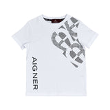 Aigner Kids Boy's White & Grey Set of T-Shirt & Bermuda