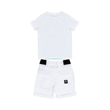 Aigner Kids Boy's White & Blue Set of T-Shirt & Bermuda