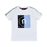 Aigner Kids Boy's White Blue Set T-Shirt & Bermuda