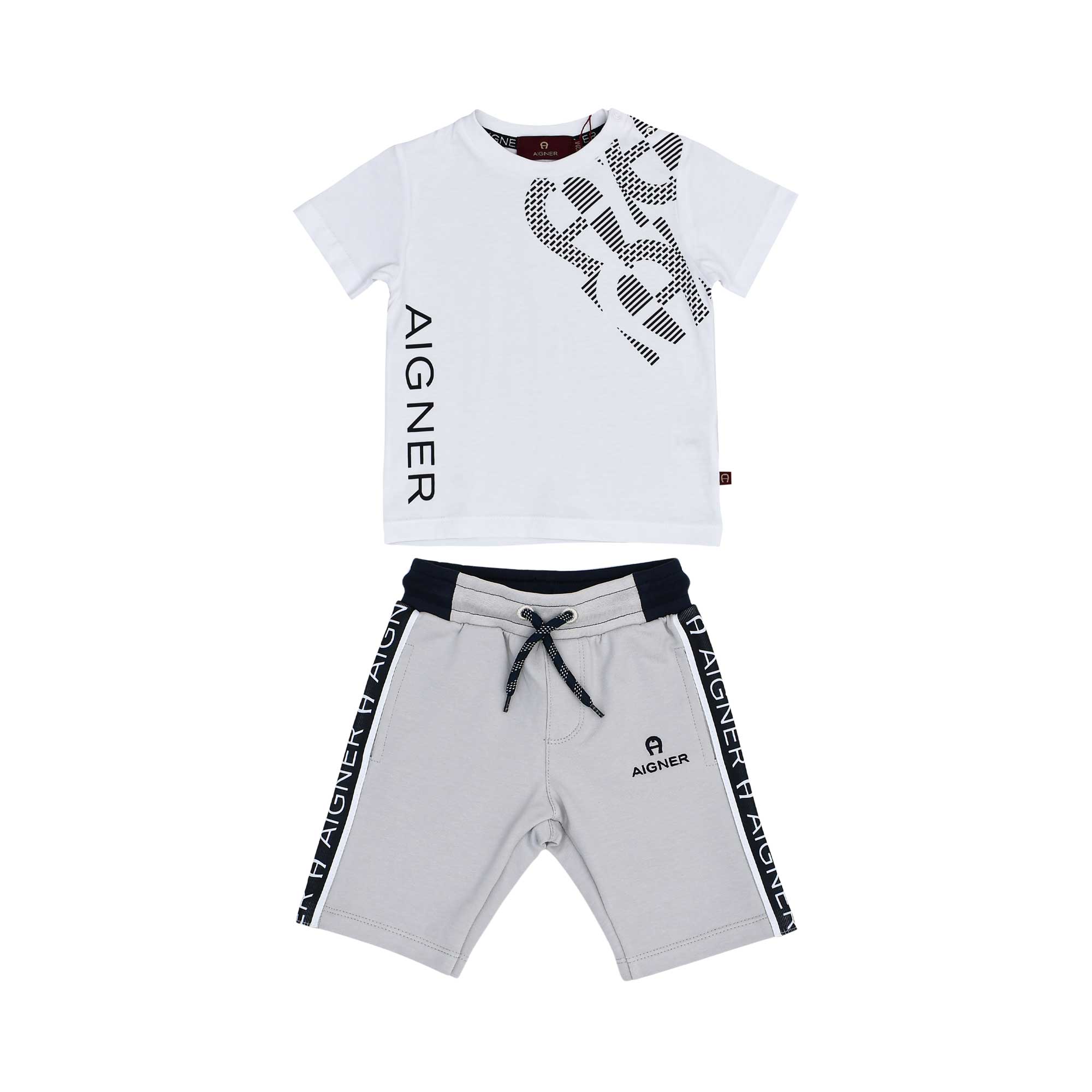 Aigner Kids Boy's White & Grey Set of T-Shirt & Bermuda | Baby | Baby Boy (9M - 36M) | Baby Boy Sets | Baby Collection | Baby Sets | GCC | Sets Aigner Kids Boy's White & Grey Set of T-Shirt & Bermuda | Baby | Baby Boy (9M - 36M) | Baby Boy Sets | Baby Collection | Baby Sets | GCC | Sets