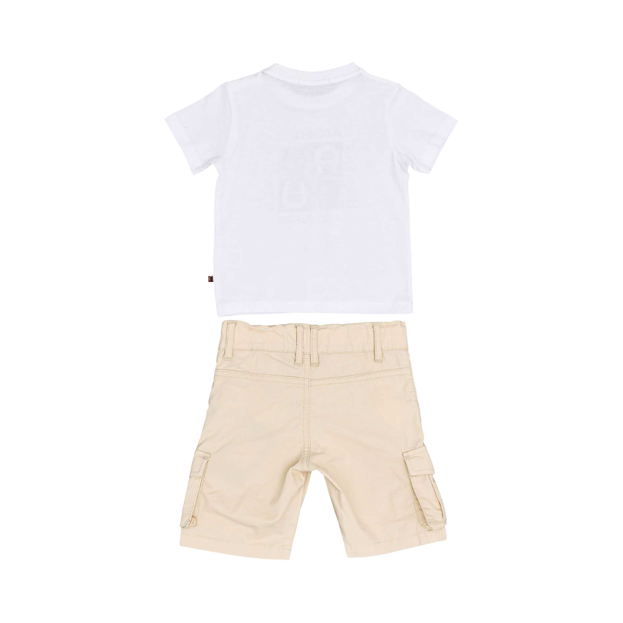 Aigner Kids Baby Boy's White & Beige Set of T-Shirt & Bermuda | Baby Boy (9M - 36M) | Baby Boy Sets | Baby Collection | Baby Sets | GCC | Sets Aigner Kids Baby Boy's White & Beige Set of T-Shirt & Bermuda | Baby Boy (9M - 36M) | Baby Boy Sets | Baby Collection | Baby Sets | GCC | Sets