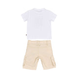 Aigner Kids Baby Boy's White & Beige Set of T-Shirt & Bermuda