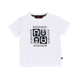 Aigner Kids Baby Boy's White & Beige Set of T-Shirt & Bermuda