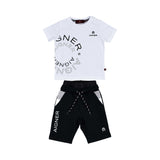 Aigner Kids Baby Boy's White & Black Set of T-Shirt & Bermuda