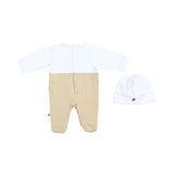Aigner Kids New Born Boy's Beige & White Sleepsuit Set