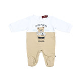 Aigner Kids New Born Boy's Beige & White Sleepsuit Set