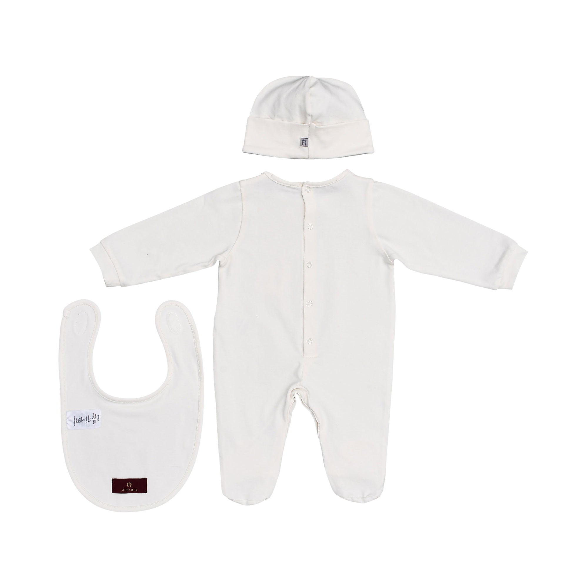 Aigner Kids New Born Boy's White Set of Sleepsuit & Hat & Bib | GCC | New Born | New Born Babysuits | New Born Boy (0M - 9M) | New Born Boy Babysuits Aigner Kids New Born Boy's White Set of Sleepsuit & Hat & Bib | GCC | New Born | New Born Babysuits | New Born Boy (0M - 9M) | New Born Boy Babysuits