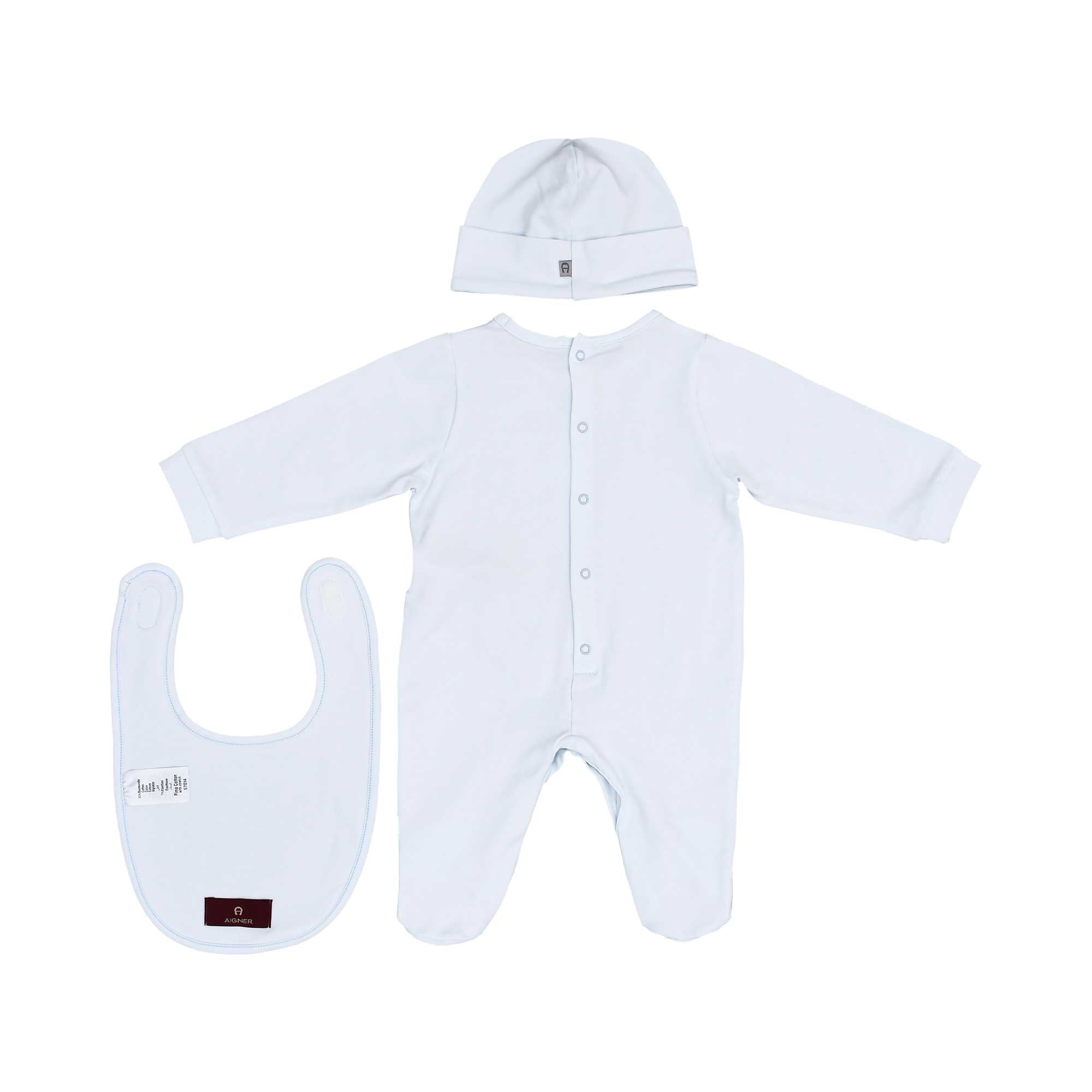 Aigner Kids New Born Boy's White Set of Sleepsuit & Hat & Bib | GCC | New Born | New Born Babysuits | New Born Boy (0M - 9M) | New Born Boy Babysuits Aigner Kids New Born Boy's White Set of Sleepsuit & Hat & Bib | GCC | New Born | New Born Babysuits | New Born Boy (0M - 9M) | New Born Boy Babysuits