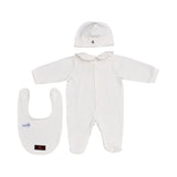 Aigner Kids New Born Boy's Set of Sleepsuit & Hat & Bib