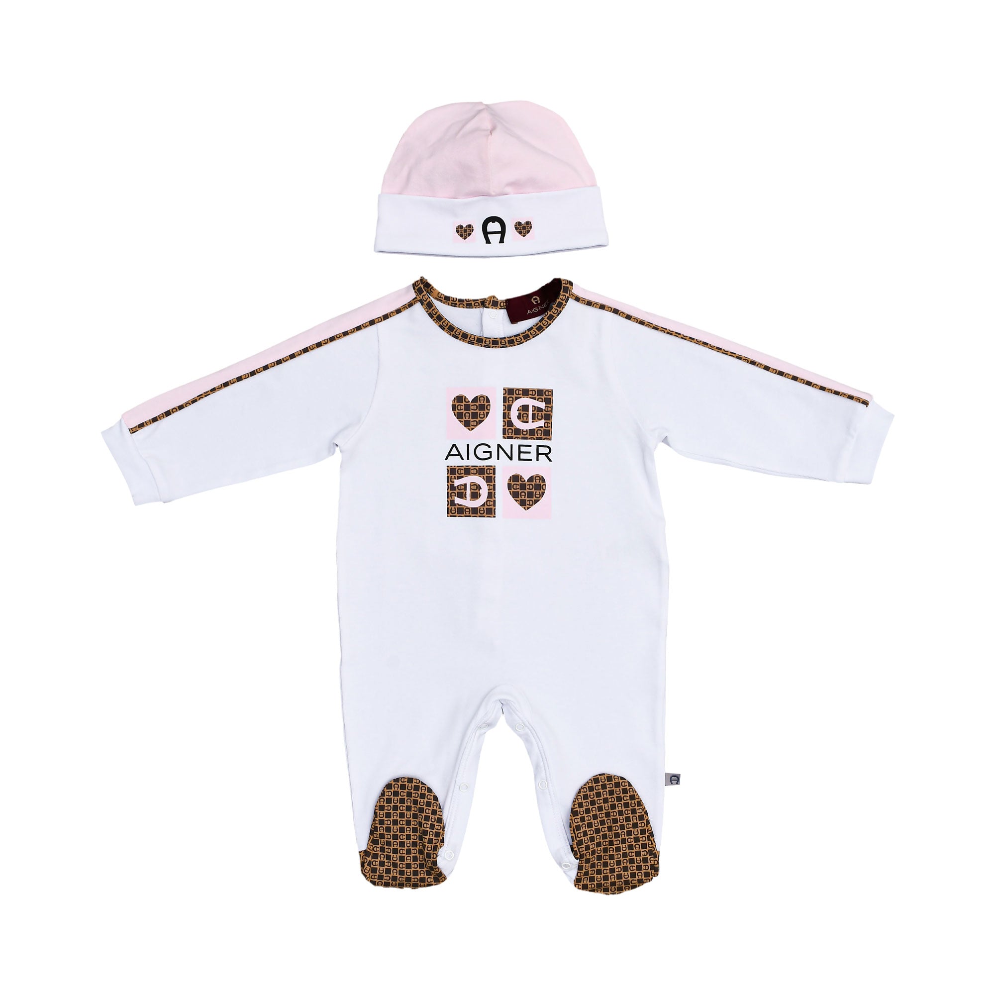 Aigner Kids New Born Girl's Pink & White Sleepsuit Set | GCC | New Born | New Born Babysuits | New Born Girl (0M - 9M) | New Born Girl Babysuits | New Born Girl Sleepwear | Set Sleepsuit | Set Sleepsuit & Hat | Sleepsuit | Sleepsuit Set Aigner Kids New Born Girl's Pink & White Sleepsuit Set | GCC | New Born | New Born Babysuits | New Born Girl (0M - 9M) | New Born Girl Babysuits | New Born Girl Sleepwear | Set Sleepsuit | Set Sleepsuit & Hat | Sleepsuit | Sleepsuit Set