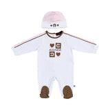 Aigner Kids New Born Girl's Pink & White Sleepsuit Set