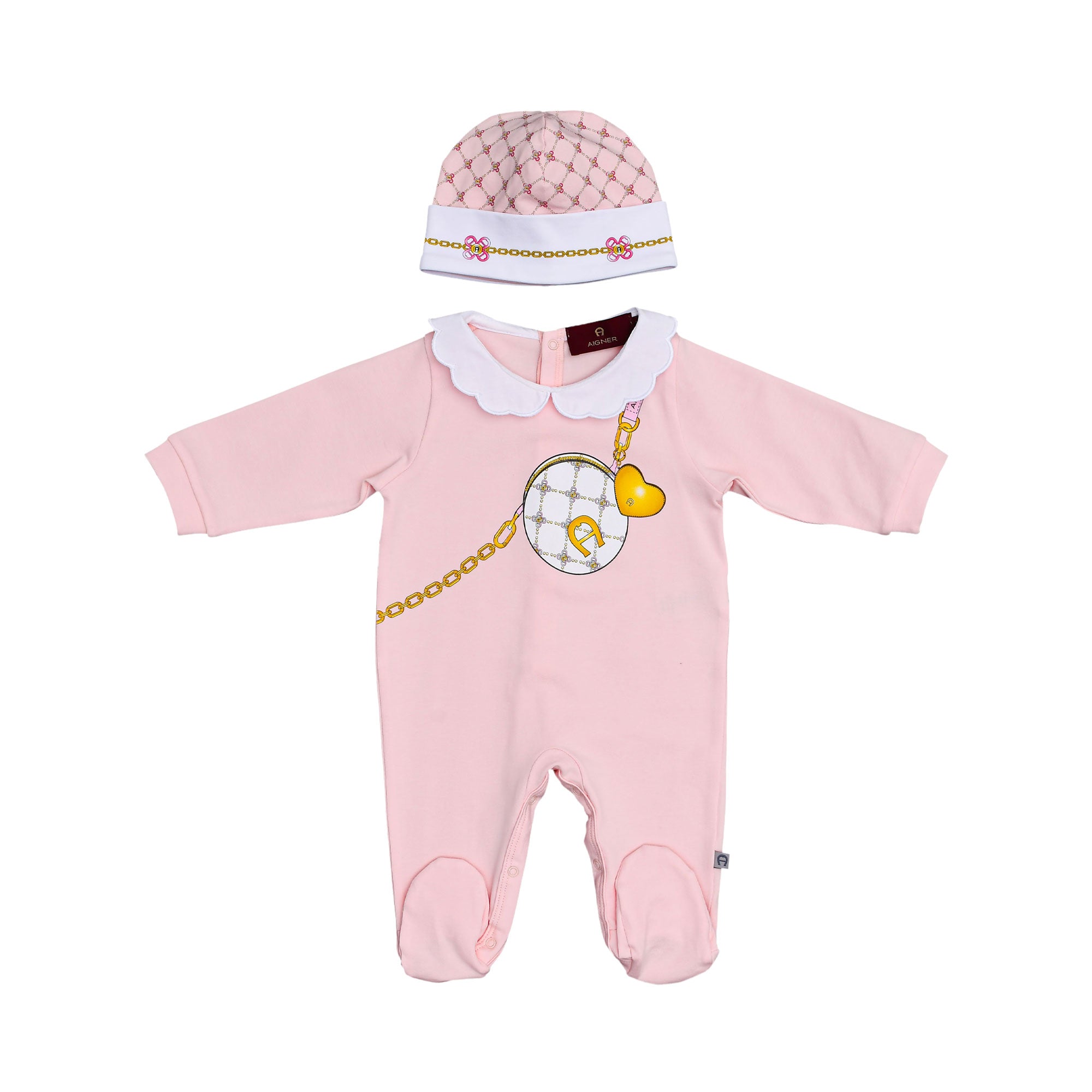Aigner Kids New Born Girl's Pink Sleepsuit Set | New Born | New Born Babysuits | New Born Girl (0M - 9M) | New Born Girl Babysuits | New Born Girl Sleepwear | Set Sleepsuit | Set Sleepsuit & Hat | Sleepwear Aigner Kids New Born Girl's Pink Sleepsuit Set | New Born | New Born Babysuits | New Born Girl (0M - 9M) | New Born Girl Babysuits | New Born Girl Sleepwear | Set Sleepsuit | Set Sleepsuit & Hat | Sleepwear