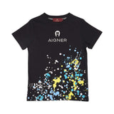 Aigner Kids Boy's Black T-Shirt