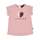Aigner Kids Baby Girl's Pink T-Shirt with Flag Heart Print