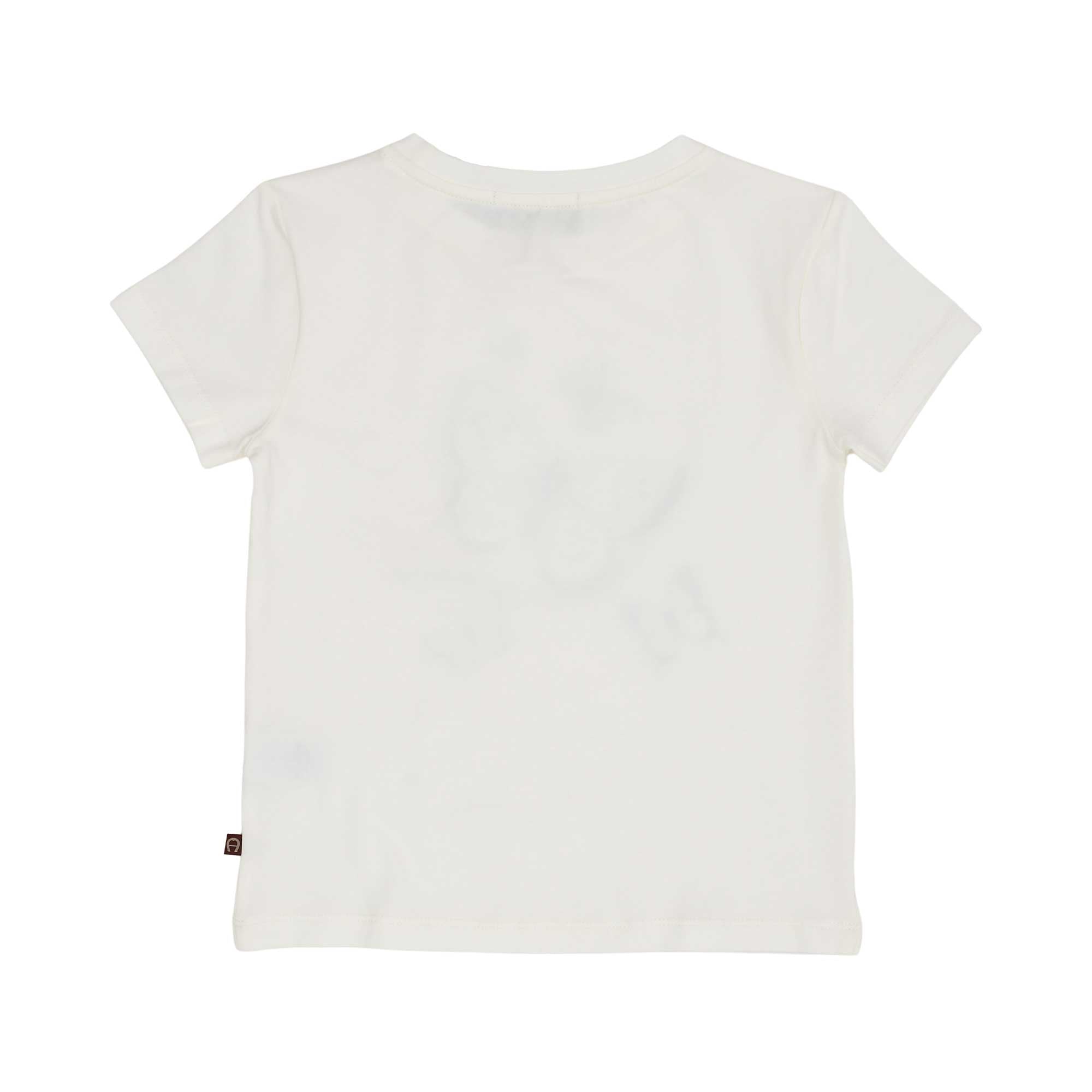 Back view of the AIGNER Kids off-white cotton t-shirt, showing the clean finish and simple short-sleeve silhouette.