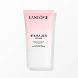 Lancome Hydrazen Day Cream in a pink and white flexible tube with a white cap, featuring black text.