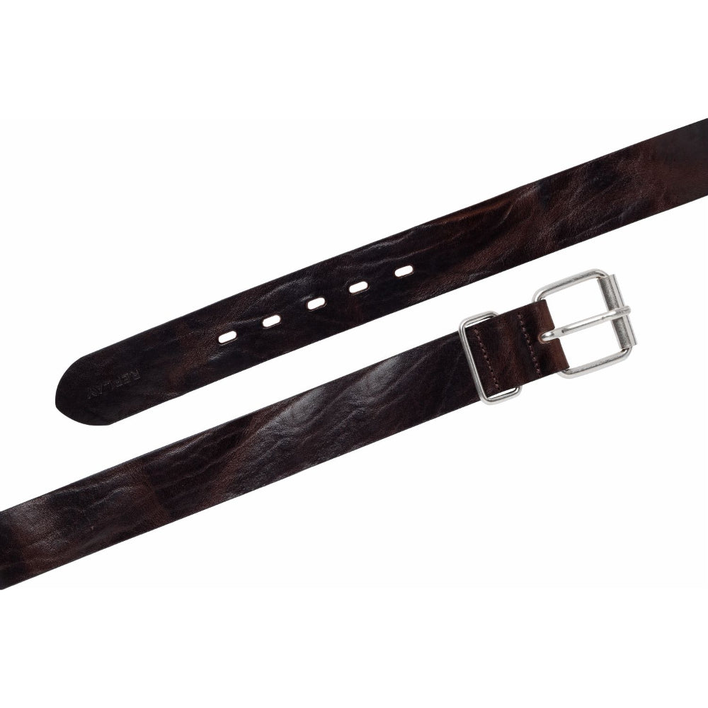 Replay Men\'s Leather Belt with Vintage Effect –