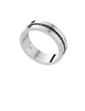 Luca Barra Gents Steel Ring and Black Zirconia – Size 33