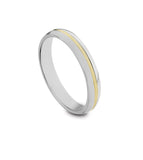 Luca Barra Steel Ring With Gold Ip - Size 29