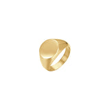 Luca Barra Ladies Signet Ring in IP Gold Steel – Size 14