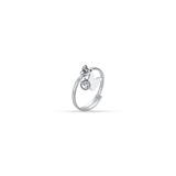 Luca Barra Ladies Steel Ring with Butterfly and White Crystal