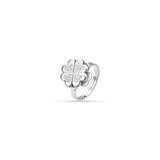 Luca Barra Ladies Steel Ring with Spinning Four-Leaf Clover Adjustable Size