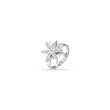 Luca Barra Ladies Steel Ring with Spinning Flower of Life