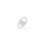 Luca Barra Ladies Steel Ring with Pearls and Four-Leaf Clover