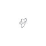 Luca Barra Ladies Steel Ring with Hearts and Zirconia