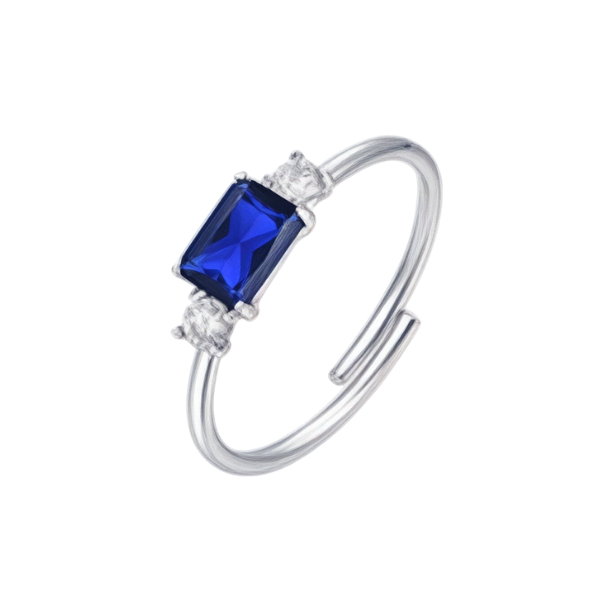 Luca Barra Women's Steel Adjustable Ring with Zircons