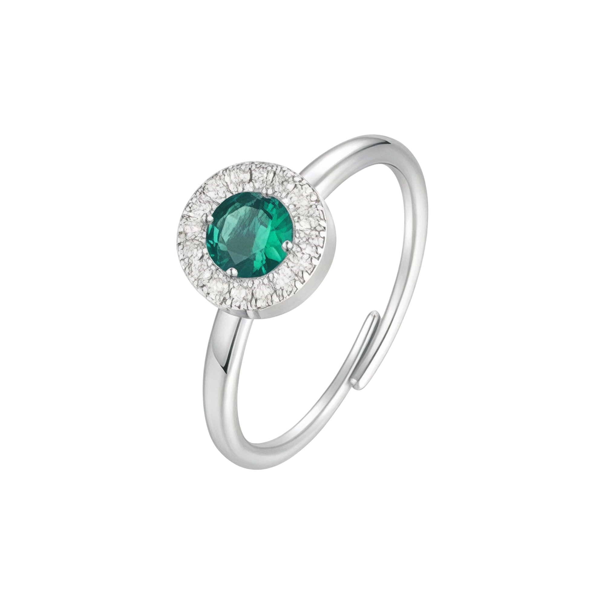 Luca Barra Women's Steel Ring with Zirconia Halo Element