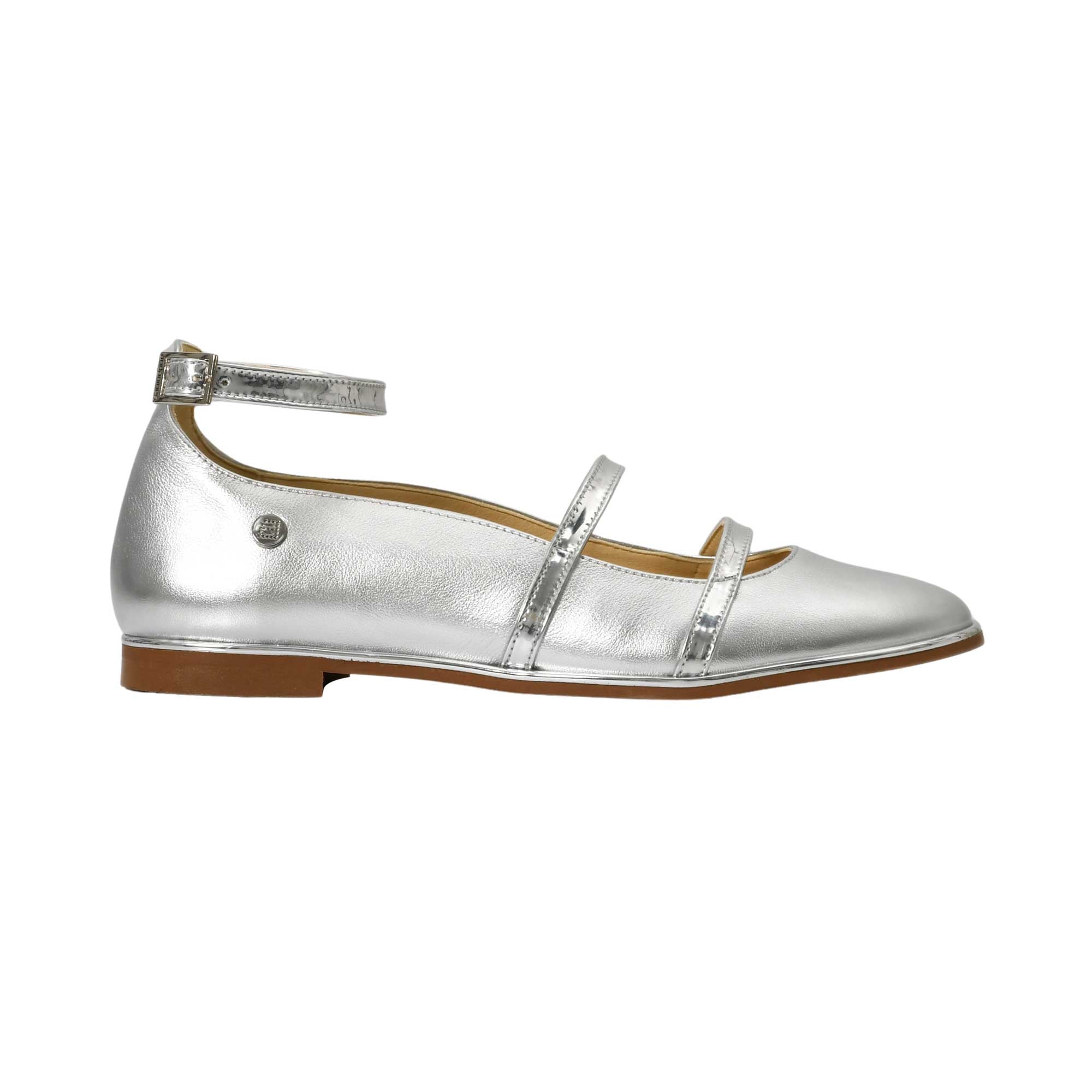Andanines Kids Girl's Silver Metallic Mary Jane Flats Shoe | Kids and Teens | Kids and Teens Girl Shoes | Kids and Teens Shoes | Kids Girls (3 YRS -16 YRS) | Kids Teen Collection